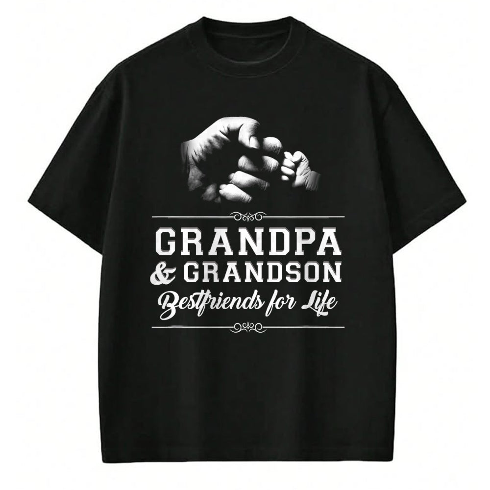 Best Grandpa Shirt, Proud Grandpa Unisex T-Shirt/Hoodie/Sweatshirt HLT00 - Grandfather Grandson Friends Fist Bump Shirt Grandpa Grandad T-Shirt
