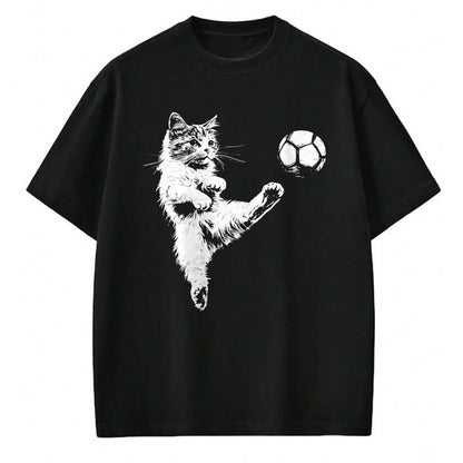 Cat Love Shirt, Funny Cat Lover Gift UnisexT-Shirt/Hoodie/Sweatshirt HLT00 - Funny Cat Soccer Ball Graphic Tee T-Shirt for Men Women Kids