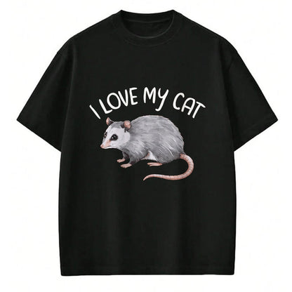 Cat Love Shirt, Funny Cat Lover Gift UnisexT-Shirt/Hoodie/Sweatshirt HLT00 - I Love My Cat Opossum T-Shirt, Men, Black, X-Large