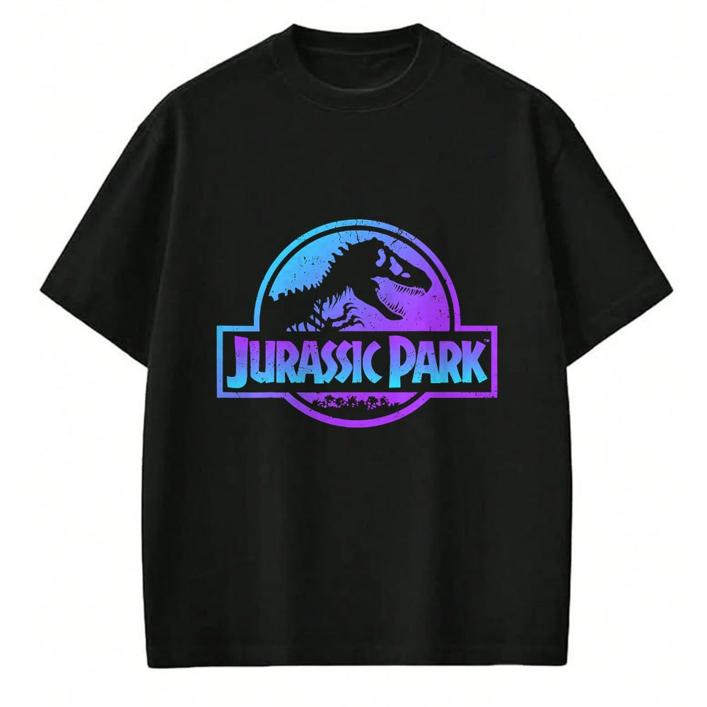 Best Dinosaur Lover Shirt, Funny Dinosaur UnisexT-Shirt/Hoodie/Sweatshirt HLT00 - Jurassic Park Blue & Purple Fossil Logo Graphic Short Sleeve T-Shirt