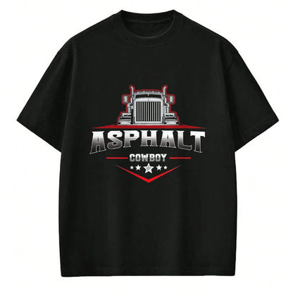 Best Truck Driver Life Shirt, Funny Trucker UnisexT-Shirt/Hoodie/Sweatshirt HLT00 - Asphalt Cowboy Trucker Truck Driver Highway 18 Wheeler Road T-Shirt, Men, Black, 3X-Large