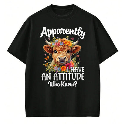 Best Farmer Life Shirt, Funny Farmer UnisexT-Shirt/Hoodie/Sweatshirt HLT00 - Apparently I Have an Attitude Who Knew Highland Cow Print T-Shirt
