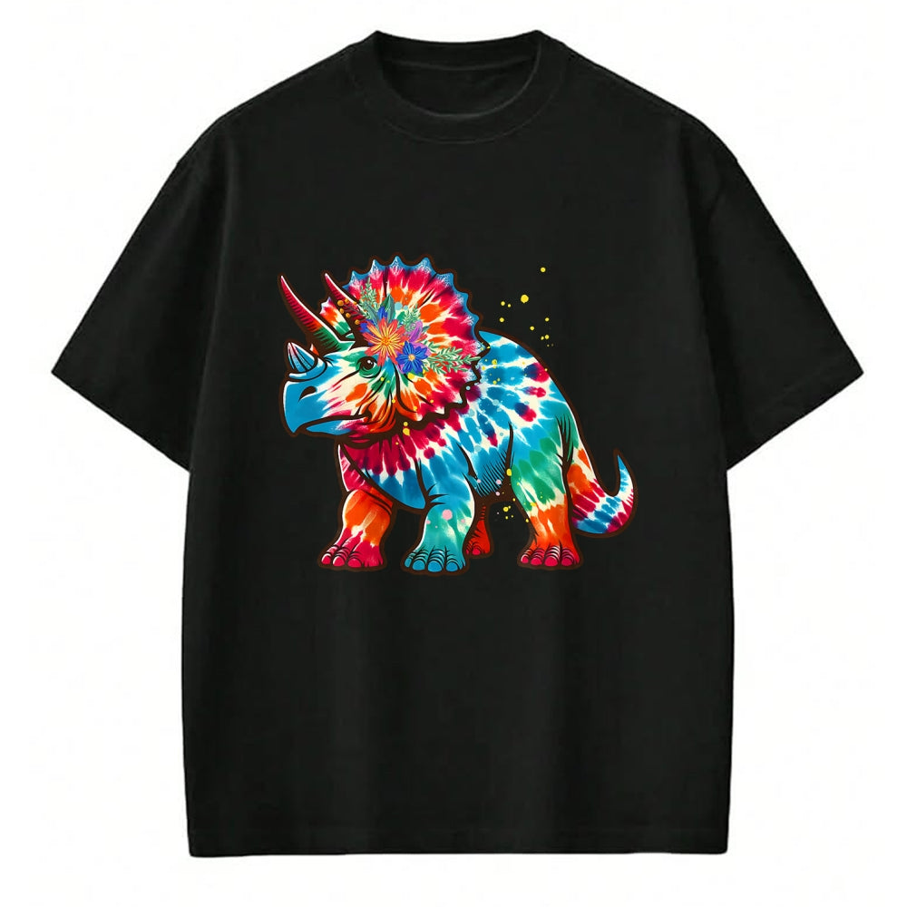 Best Dinosaur Lover Shirt, Funny Dinosaur UnisexT-Shirt/Hoodie/Sweatshirt HLT00 - Tie Dye Color Triceratops Tie Dyed Dinosaur Prehistoric Dino T-Shirt