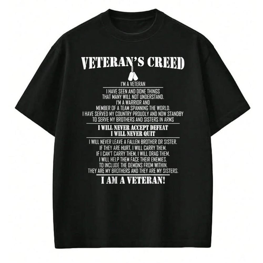 Proud Veteran Shirt, Funny Veteran UnisexT-Shirt/Hoodie/Sweatshirt HLT00 - Veteran_s Creed I_m a Veteran T-Shirt Small