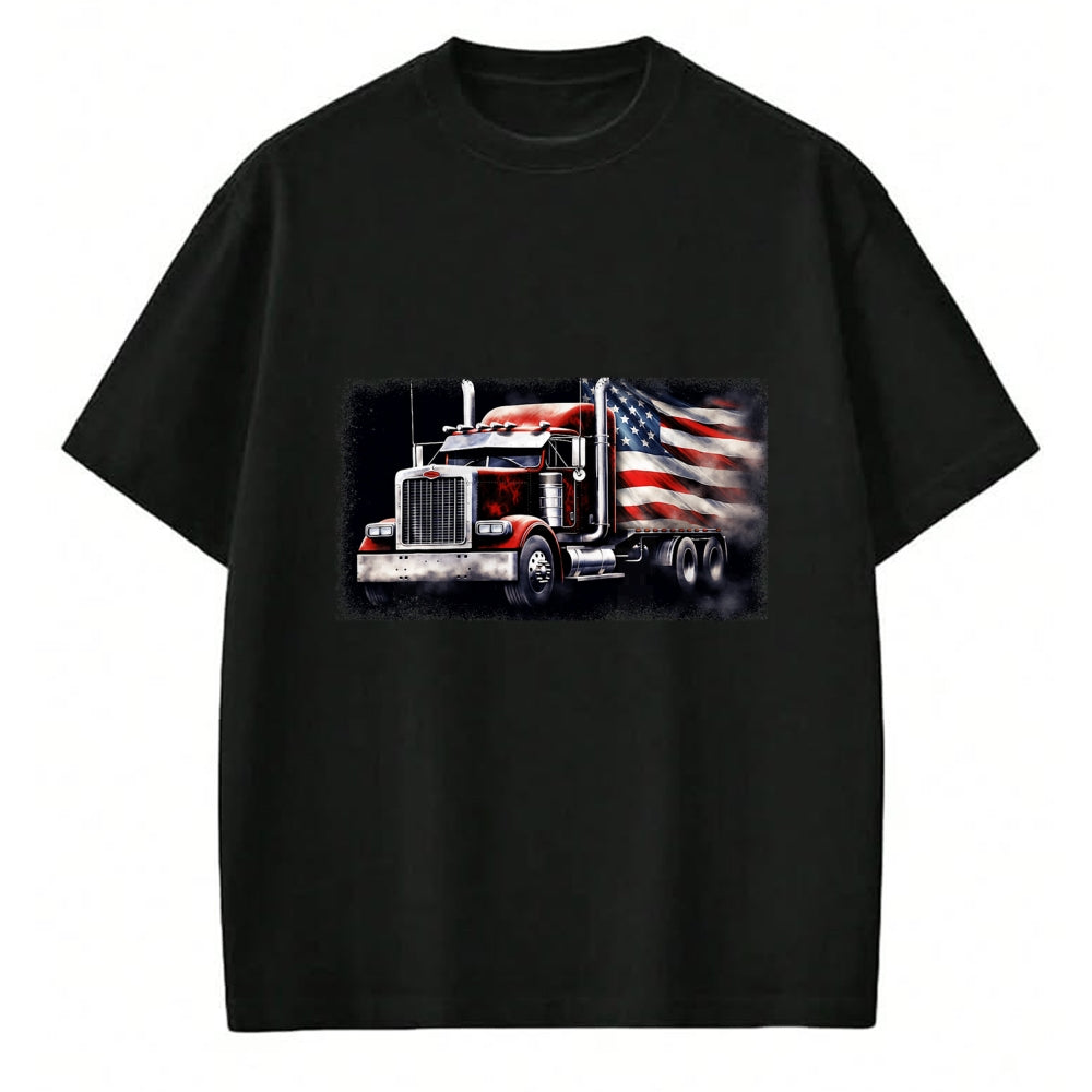 Best Truck Driver Life Shirt, Funny Trucker UnisexT-Shirt/Hoodie/Sweatshirt HLT00 - US American Flag Semi Truck Driver Trucker T-Shirt