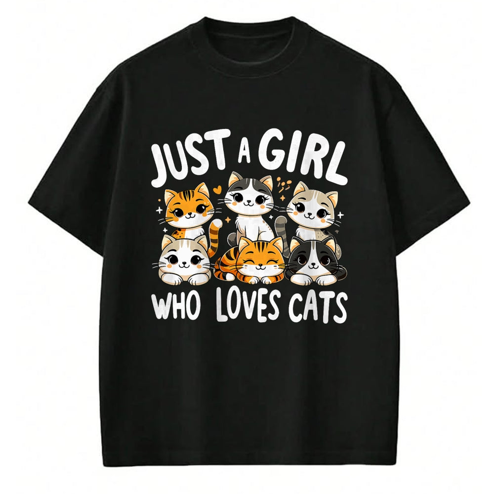 Cat Love Shirt, Funny Cat Lover Gift UnisexT-Shirt/Hoodie/Sweatshirt HLT00 - Cats Lover Just A Girl Who Loves Cat T-Shirt (1)