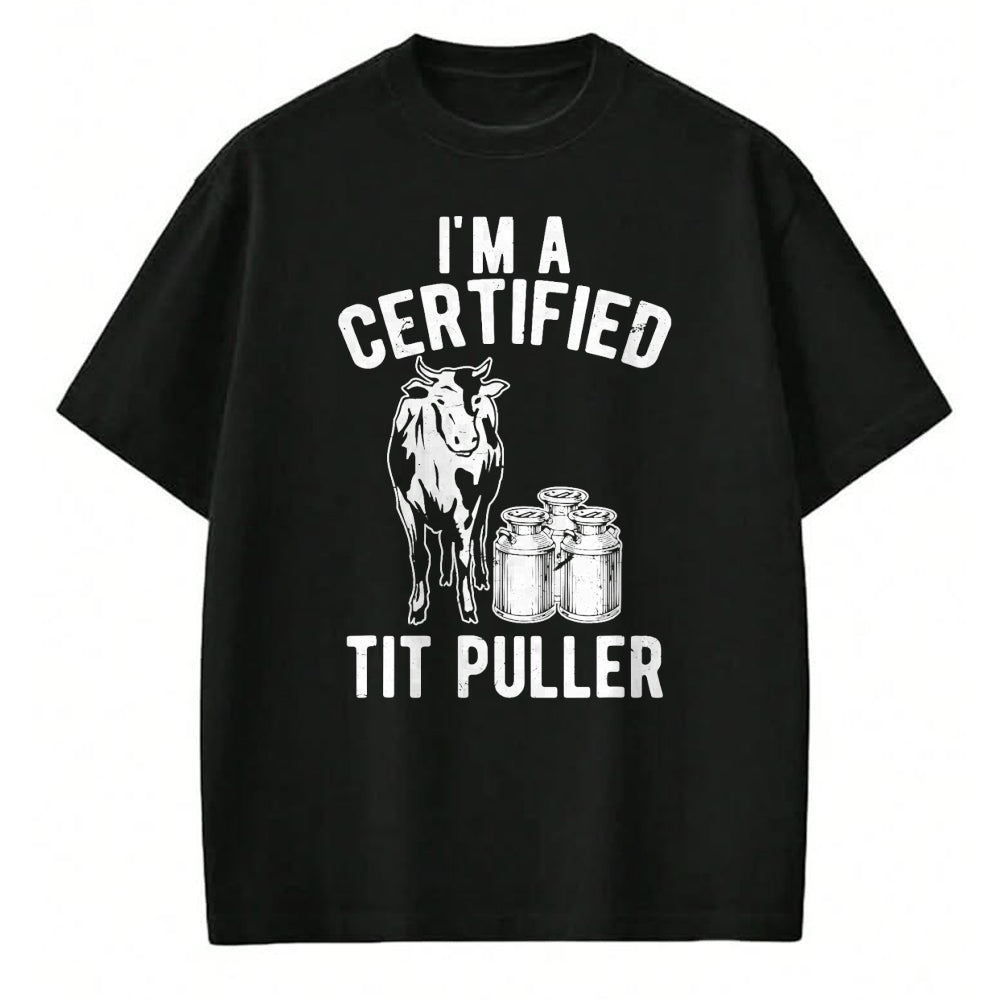 Best Farmer Life Shirt, Funny Farmer UnisexT-Shirt/Hoodie/Sweatshirt HLT00 - I'm A Certified Tit Puller Funny Dairy Cow Farmer Gift T-Shirt