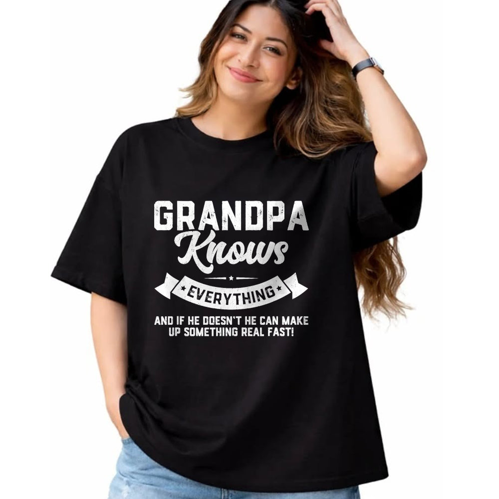 Best Grandpa Shirt, Proud Grandpa Unisex T-Shirt/Hoodie/Sweatshirt HLT00 - Grandpa Knows Everything 60th Gift Funny Father's Day T-Shirt