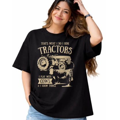 Best Farmer Life Shirt, Funny Farmer UnisexT-Shirt/Hoodie/Sweatshirt HLT00 - Thats What I Do I Ride Tractors Funny Farmer Cowboy Gift T-Shirt Small