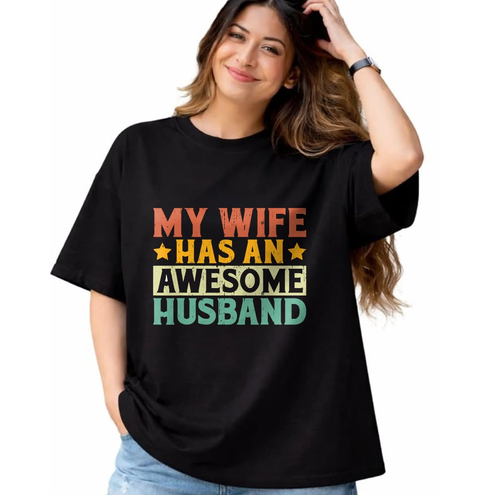 Best Wife Shirt, Wife and Husband Unisex T-Shirt/Hoodie/Sweatshirt HLT00 - My Wife has an awesome Husband T-Shirt (1)