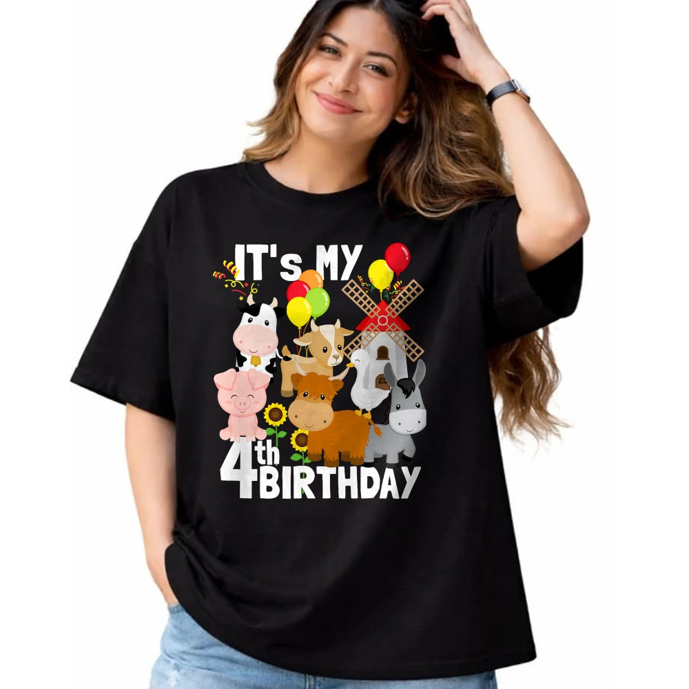 Best Farmer Life Shirt, Funny Farmer UnisexT-Shirt/Hoodie/Sweatshirt HLT00 - Farm Animals 4 Year Old It's My 4th Birthday Party Farm T-Shirt
