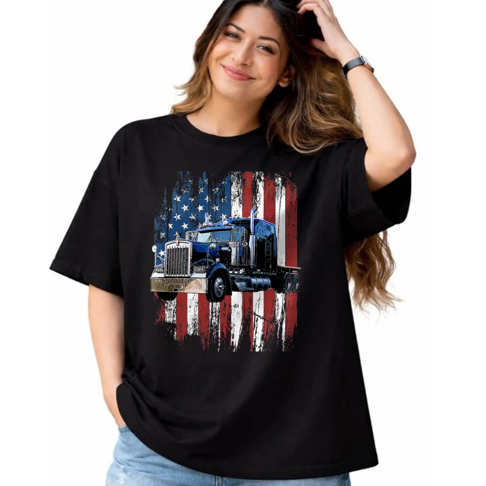 Best Truck Driver Life Shirt, Funny Trucker UnisexT-Shirt/Hoodie/Sweatshirt HLT00 - Trucker American Flag Truck Driver Truck Driver Gift T-Shirt