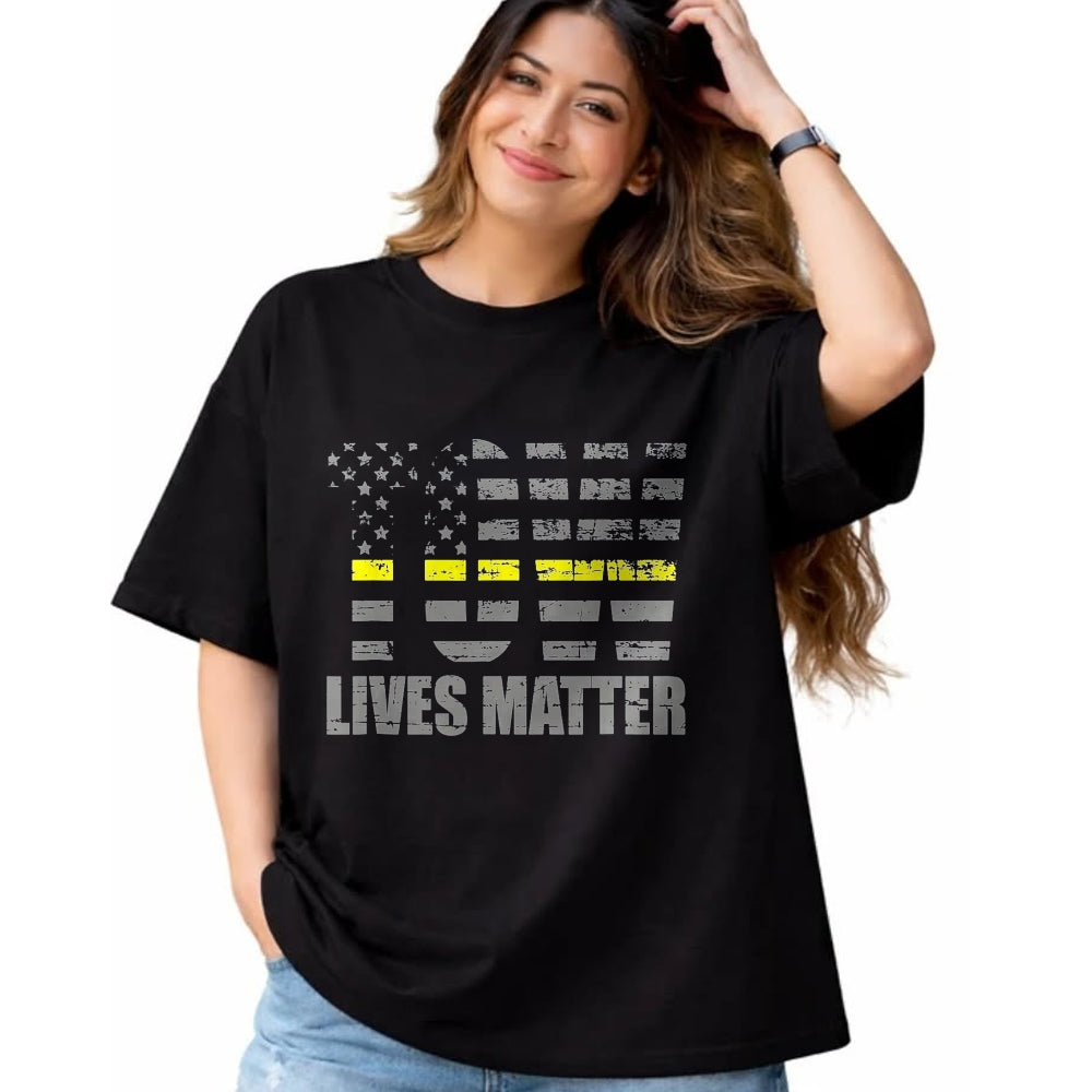Best Truck Driver Life Shirt, Funny Trucker UnisexT-Shirt/Hoodie/Sweatshirt HLT00 - Tow Lives Matter Thin Yellow Line Tow Truck Driver Shirt T-Shirt, Men, Black, X-Large