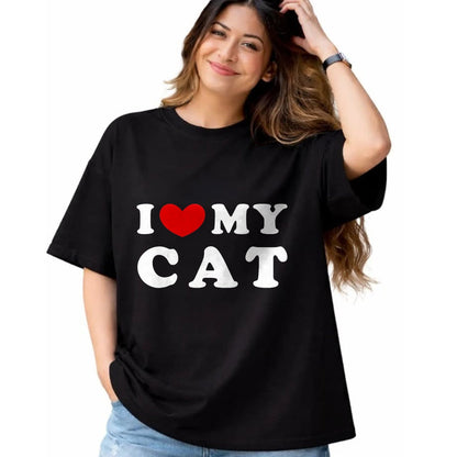 Cat Love Shirt, Funny Cat Lover Gift UnisexT-Shirt/Hoodie/Sweatshirt HLT00 - I Love My Cat, I Heart My Cat T-Shirt, Men, Black, 3X-Large