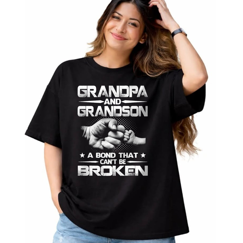 Best Grandpa Shirt, Proud Grandpa Unisex T-Shirt/Hoodie/Sweatshirt HLT00 - Grandpa And Grandson A Bond That Can't Be Broken T-Shirt