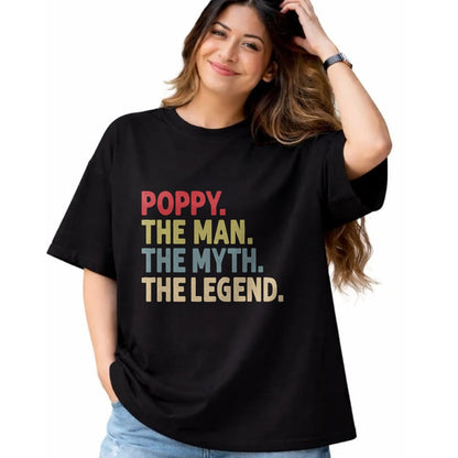 Best Grandpa Shirt, Proud Grandpa Unisex T-Shirt/Hoodie/Sweatshirt HLT00 - Poppy The Man The Myth the Legend Funny Grandpa Gift T-Shirt