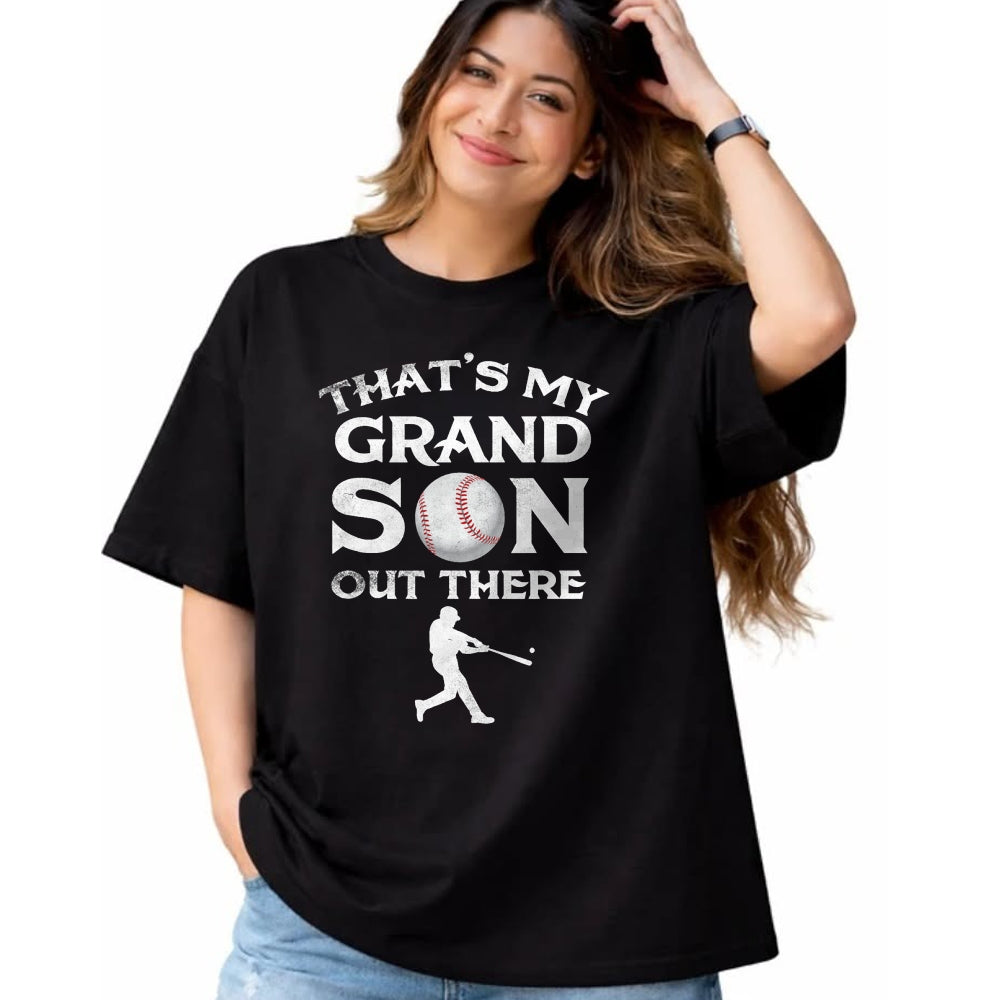Best Grandpa Shirt, Proud Grandpa Unisex T-Shirt/Hoodie/Sweatshirt HLT00 - That's My Grandson Out There Baseball T-shirt Papa Tee Mimi T-Shirt