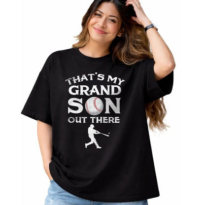 Best Grandpa Shirt, Proud Grandpa Unisex T-Shirt/Hoodie/Sweatshirt HLT00 - That's My Grandson Out There Baseball T-shirt Papa Tee Mimi T-Shirt