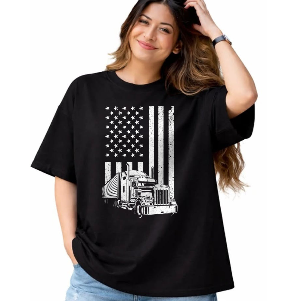 Best Truck Driver Life Shirt, Funny Trucker UnisexT-Shirt/Hoodie/Sweatshirt HLT00 - Cool Trucker For Men Dad Semi Truck Driver US Flag Trucking T-Shirt