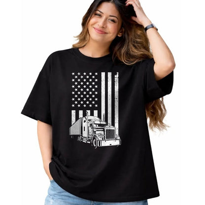 Best Truck Driver Life Shirt, Funny Trucker UnisexT-Shirt/Hoodie/Sweatshirt HLT00 - Cool Trucker For Men Dad Semi Truck Driver US Flag Trucking T-Shirt