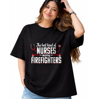 Funny Nurse Shirt, Nurse Unisex T-Shirt/Hoodie/Sweatshirt HLT00 - Nurse Life Fire Wife Funny Best Firefighter Nursing T-Shirt