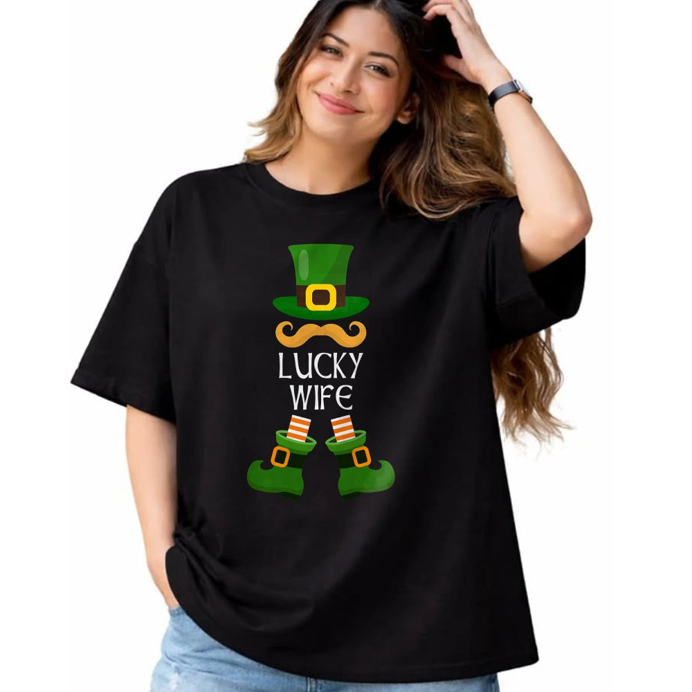 Best Wife Shirt, Wife and Husband Unisex T-Shirt/Hoodie/Sweatshirt HLT00 - Gift for wife T shirt, lucky wife   Lucky Wife Leprechaun Matching Family St Patricks Day T-Shirt