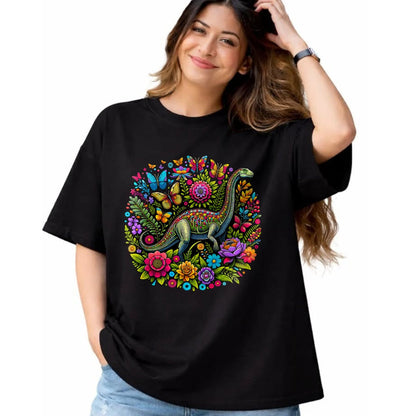 Best Dinosaur Lover Shirt, Funny Dinosaur UnisexT-Shirt/Hoodie/Sweatshirt HLT00 - Cottagecore Dinosaur Floral T-Shirt