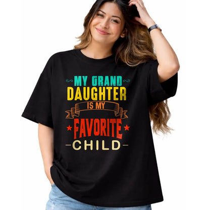 Best Grandpa Shirt, Proud Grandpa Unisex T-Shirt/Hoodie/Sweatshirt HLT00 - My Granddaughter is My Favorite Child Funny Grandpa Grandma T-Shirt (1)