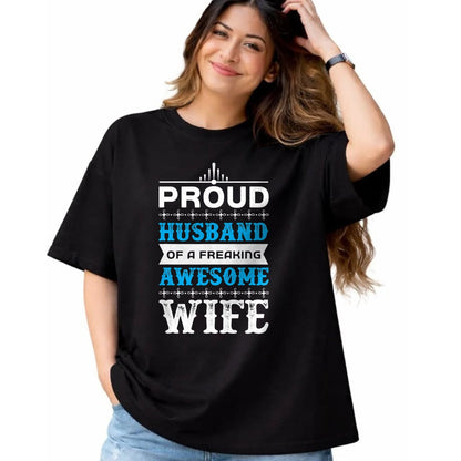 Best Wife Shirt, Wife and Husband Unisex T-Shirt/Hoodie/Sweatshirt HLT00 - Mens Proud Husband of a freaking awesome wife T-Shirt