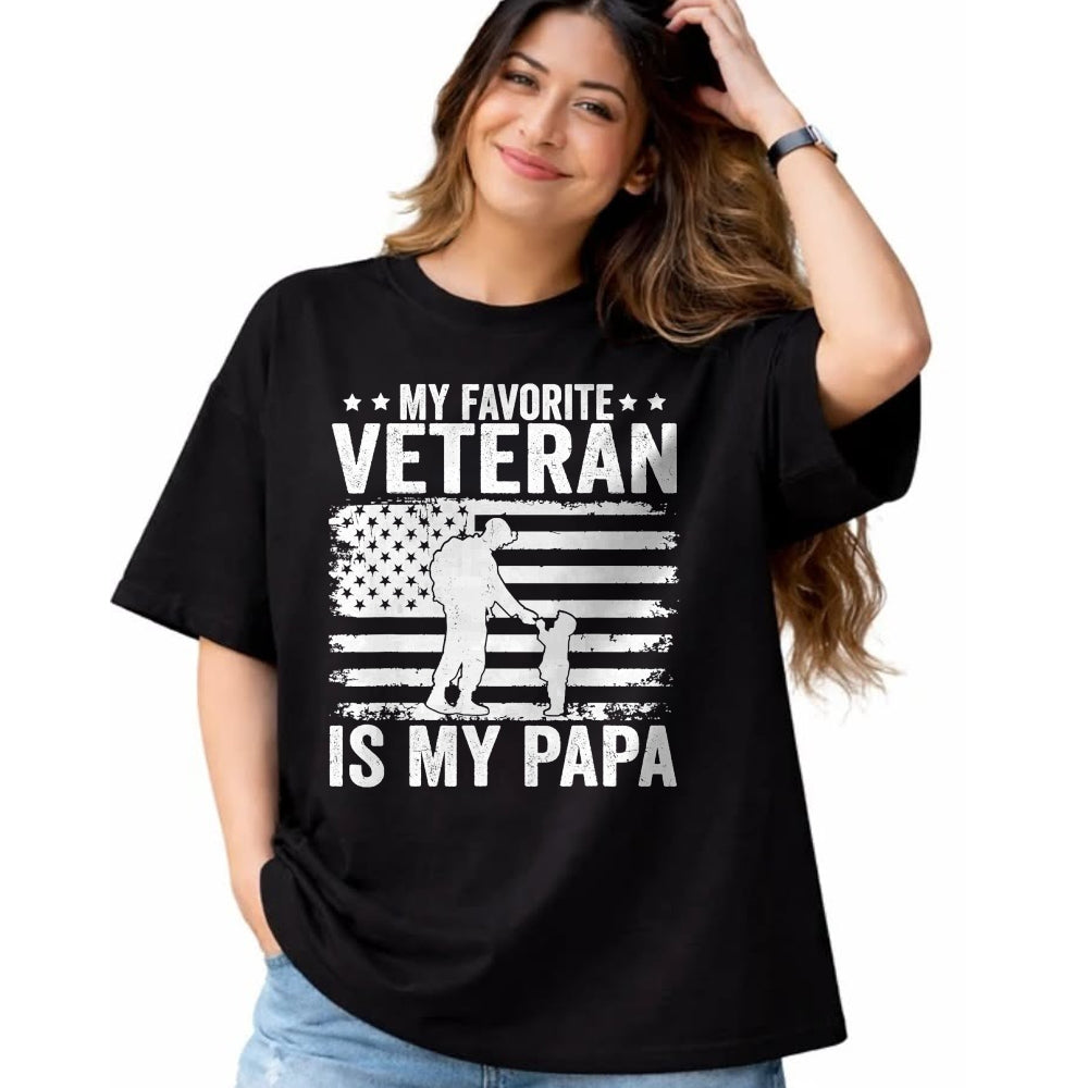 Proud Veteran Shirt, Funny Veteran UnisexT-Shirt/Hoodie/Sweatshirt HLT00 - Veterans Day Military My Favorite Veteran Is My Papa Kids T-Shirt