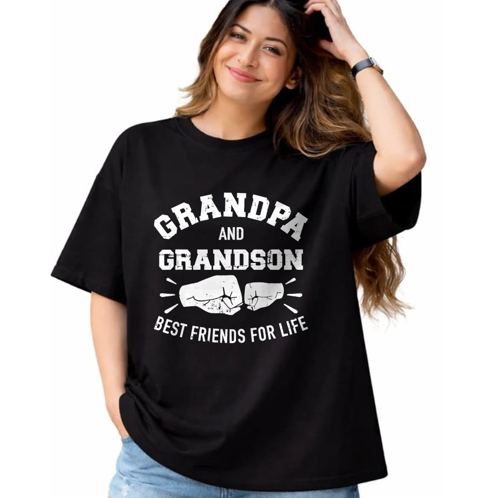 Best Grandpa Shirt, Proud Grandpa Unisex T-Shirt/Hoodie/Sweatshirt HLT00 - Grandpa and grandson friends for life T-Shirt
