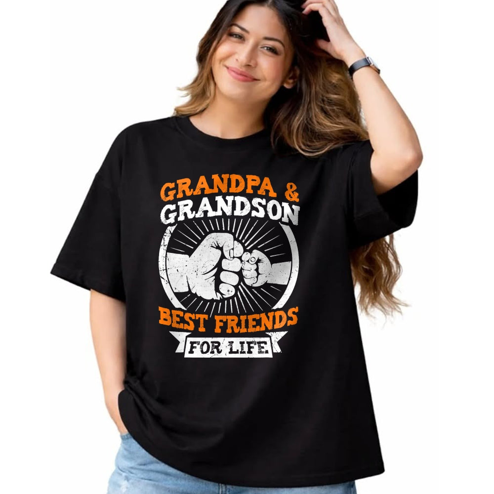 Best Grandpa Shirt, Proud Grandpa Unisex T-Shirt/Hoodie/Sweatshirt HLT00 - Grandpa and Grandson Best Friends for Life Grandfather T-Shirt