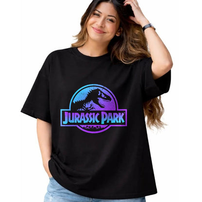 Best Dinosaur Lover Shirt, Funny Dinosaur UnisexT-Shirt/Hoodie/Sweatshirt HLT00 - Jurassic Park Blue & Purple Fossil Logo Graphic Short Sleeve T-Shirt