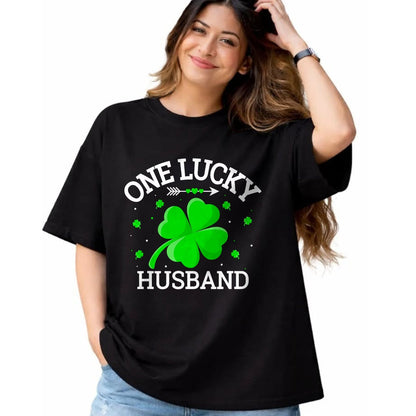 Best Husband Shirt, Wife and Husband Unisex T-Shirt/Hoodie/Sweatshirt HLT00 - One Lucky Husband Matching St Patrick_s Day T-Shirt
