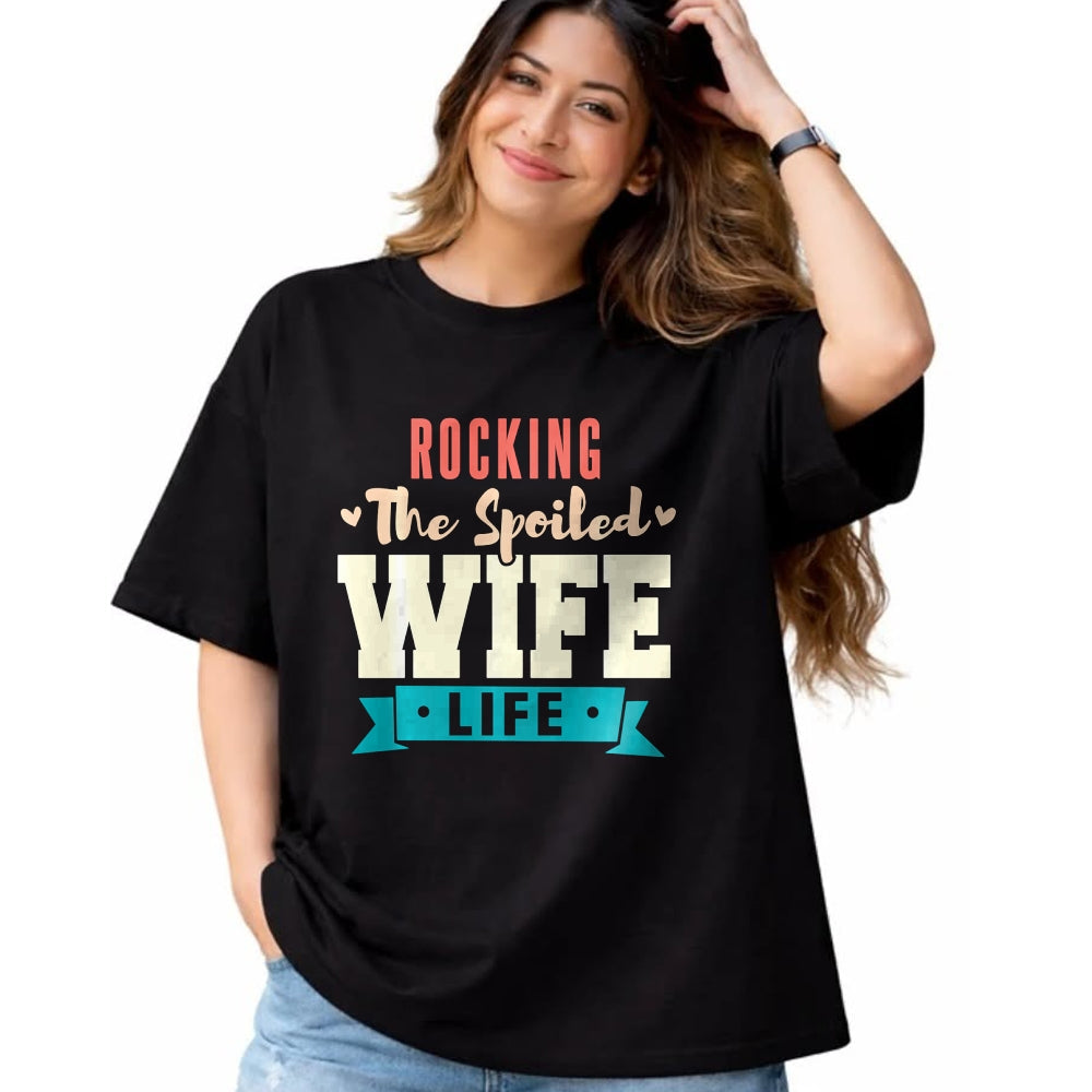 Best Wife Shirt, Wife and Husband Unisex T-Shirt/Hoodie/Sweatshirt HLT00 - Gift for wife T shirt, spoiled wife   Spoiled Wife Rocking The Spoiled Wife Life Long Sleeve T-Shirt
