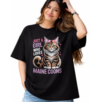 Cat Love Shirt, Funny Cat Lover Gift UnisexT-Shirt/Hoodie/Sweatshirt HLT00 - Girls Maine Coon T-Shirt