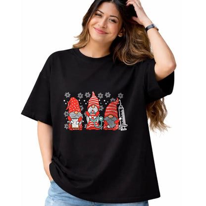 Funny Nurse Shirt, Nurse Unisex T-Shirt/Hoodie/Sweatshirt HLT00 - Nurse Christmas Gnomes Cute Xmas Scrub Top For Nurses Women T-Shirt