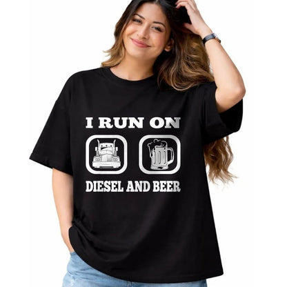 Best Truck Driver Life Shirt, Funny Trucker UnisexT-Shirt/Hoodie/Sweatshirt HLT00 - Truck Driver Saying Diesel & Beer Funny Trucker Lover T-Shirt