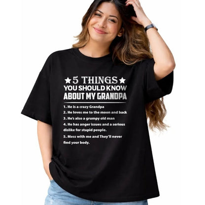 Best Grandpa Shirt, Proud Grandpa Unisex T-Shirt/Hoodie/Sweatshirt HLT00 - 5 Things You Know About My Grandpa He Is My Grandpa T-Shirt (1)