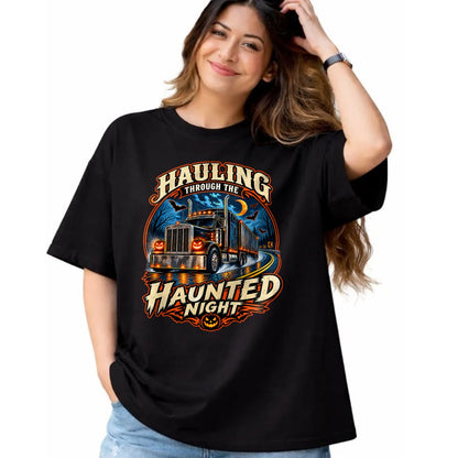 Best Truck Driver Life Shirt, Funny Trucker UnisexT-Shirt/Hoodie/Sweatshirt HLT00 - Halloween Trucker Haunted Highway Semi Truck Driver Spooky T-Shirt