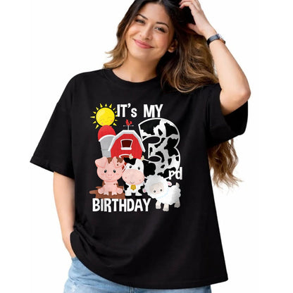 Best Farmer Life Shirt, Funny Farmer UnisexT-Shirt/Hoodie/Sweatshirt HLT00 - Farm Animals 3 Year Old It's My 3rd Birthday Party T-Shirt T-Shirt
