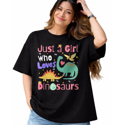 Best Dinosaur Lover Shirt, Funny Dinosaur UnisexT-Shirt/Hoodie/Sweatshirt HLT00 - Just a Girl Who Loves Dinosaurs Kid Teen Toddlers Women Dino T-Shirt, Men, Black, 3X-Large