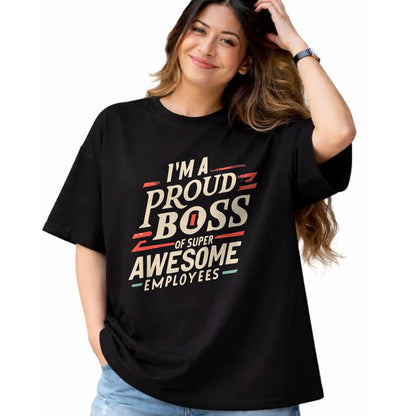 Best Wife Shirt, Wife and Husband Unisex T-Shirt/Hoodie/Sweatshirt HLT00 - I'm A Proud Boss Of Super Awesome Employees Funny Head Man T-Shirt