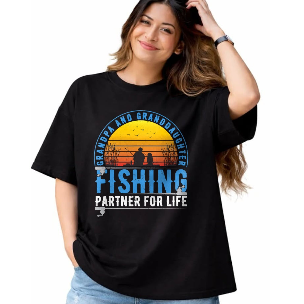 Best Grandpa Shirt, Proud Grandpa Unisex T-Shirt/Hoodie/Sweatshirt HLT00 - Grandpa And Granddaughter Fishing Buddies For Life Vintage T-Shirt