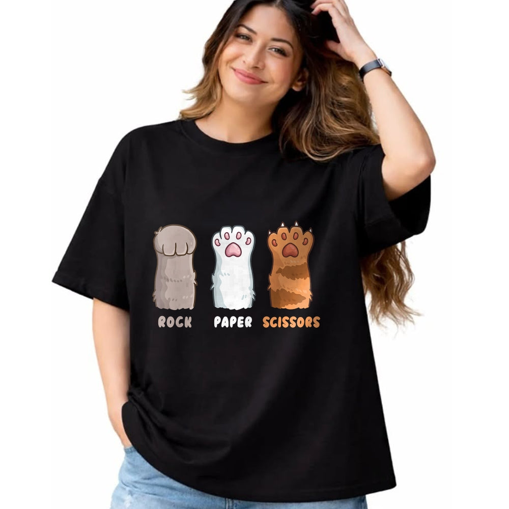 Cat Love Shirt, Funny Cat Lover Gift UnisexT-Shirt/Hoodie/Sweatshirt HLT00 - Cat Lover Cat Owner Funny Cat Rock Paper Scissors T-Shirt