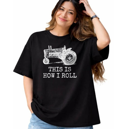 Best Farmer Life Shirt, Funny Farmer UnisexT-Shirt/Hoodie/Sweatshirt HLT00 - Farming This is How I Roll Tractor Farmer T-Shirt, Men, Black, 3X-Large