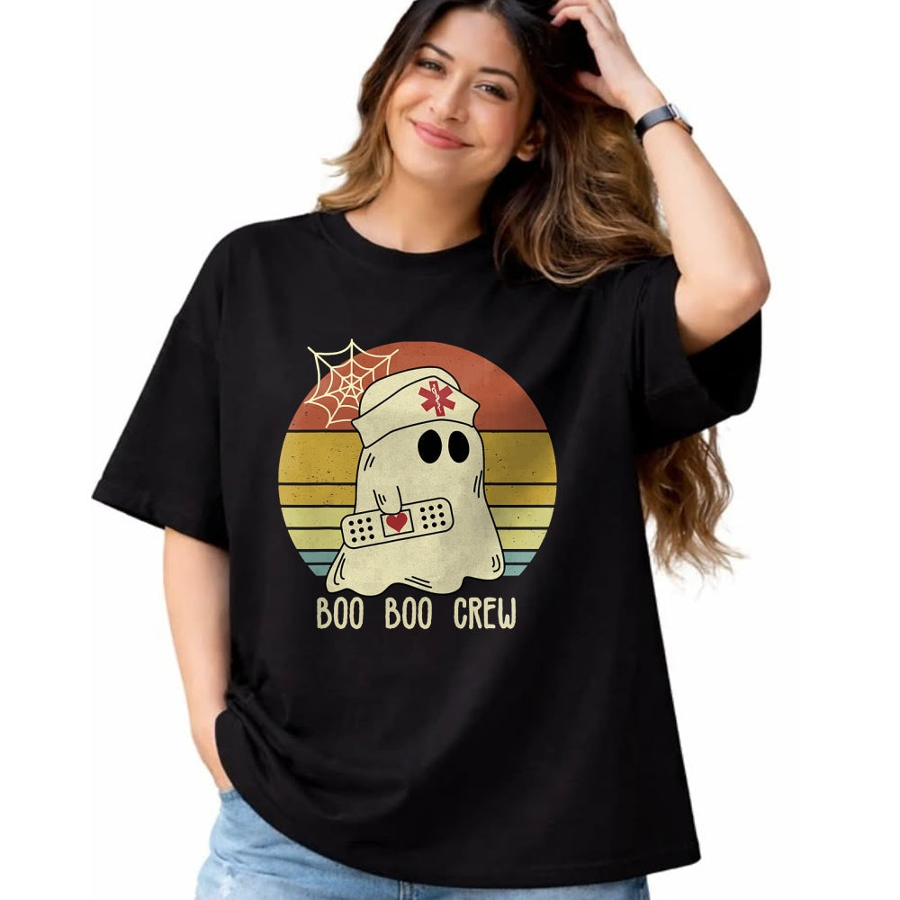 Funny Nurse Shirt, Nurse Unisex T-Shirt/Hoodie/Sweatshirt HLT00 - Boo Boo Crew Nurse Halloween Nurse for Women T-Shirt