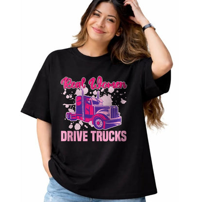 Best Truck Driver Life Shirt, Funny Trucker UnisexT-Shirt/Hoodie/Sweatshirt HLT00 - Real Women Drive Trucks - Truck Driver Trucker Semi Truck T-Shirt