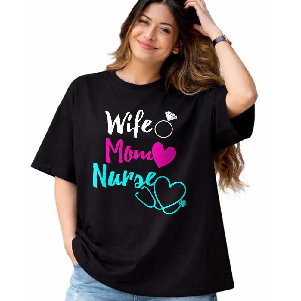 Funny Nurse Shirt, Nurse Unisex T-Shirt/Hoodie/Sweatshirt HLT00 - Wife Mom Nurse Gift Mothers Day Gift For RN LPN ICU Nurses T-Shirt