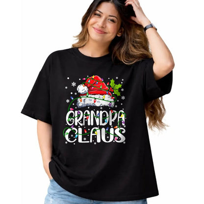 Best Grandpa Shirt, Proud Grandpa Unisex T-Shirt/Hoodie/Sweatshirt HLT00 - Grandpa Claus Shirt Christmas Lights Pajama Family Matching T-Shirt